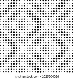 Spotted black and white grunge vector line background. Abstract halftone illustration background. Grunge grid polka dot background pattern
