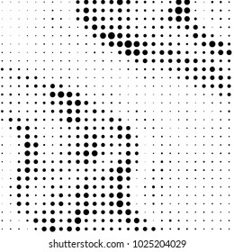 Spotted black and white grunge vector line background. Abstract halftone illustration background. Grunge grid polka dot background pattern
