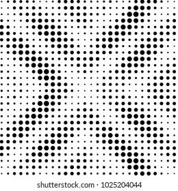 Spotted black and white grunge vector line background. Abstract halftone illustration background. Grunge grid polka dot background pattern
