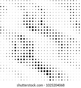 Spotted black and white grunge vector line background. Abstract halftone illustration background. Grunge grid polka dot background pattern
