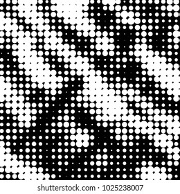 Spotted black and white grunge vector line background. Abstract halftone illustration background. Grunge grid polka dot background pattern
