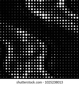 Spotted black and white grunge vector line background. Abstract halftone illustration background. Grunge grid polka dot background pattern

