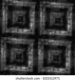 Spotted black and white grunge vector line background. Abstract halftone illustration background. Grunge grid polka dot background pattern
