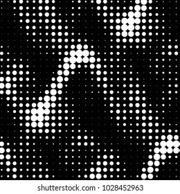Spotted black and white grunge vector line background. Abstract halftone illustration background. Grunge grid polka dot background pattern

