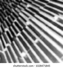 Spotted black and white grunge vector line background. Abstract halftone illustration background. Grunge grid polka dot background pattern
