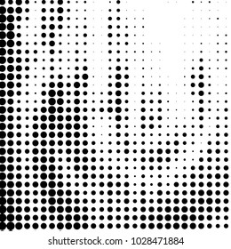 Spotted black and white grunge vector line background. Abstract halftone illustration background. Grunge grid polka dot background pattern
