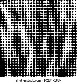 Spotted black and white grunge vector line background. Abstract halftone illustration background. Grunge grid polka dot background pattern
