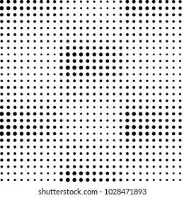 Spotted black and white grunge vector line background. Abstract halftone illustration background. Grunge grid polka dot background pattern
