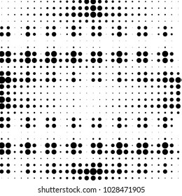 Spotted black and white grunge vector line background. Abstract halftone illustration background. Grunge grid polka dot background pattern
