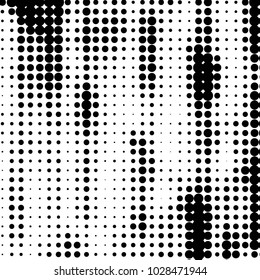 Spotted black and white grunge vector line background. Abstract halftone illustration background. Grunge grid polka dot background pattern
