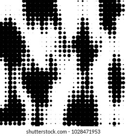 Spotted black and white grunge vector line background. Abstract halftone illustration background. Grunge grid polka dot background pattern
