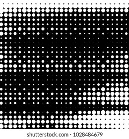 Spotted black and white grunge vector line background. Abstract halftone illustration background. Grunge grid polka dot background pattern

