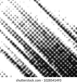 Spotted black and white grunge vector line background. Abstract halftone illustration background. Grunge grid polka dot background pattern
