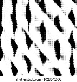 Spotted black and white grunge vector line background. Abstract halftone illustration background. Grunge grid polka dot background pattern
