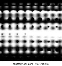 Spotted black and white grunge vector line background. Abstract halftone illustration background. Grunge grid polka dot background pattern
