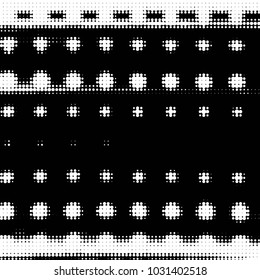 Spotted black and white grunge vector line background. Abstract halftone illustration background. Grunge grid polka dot background pattern
