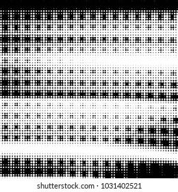 Spotted black and white grunge vector line background. Abstract halftone illustration background. Grunge grid polka dot background pattern

