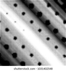 Spotted black and white grunge vector line background. Abstract halftone illustration background. Grunge grid polka dot background pattern
