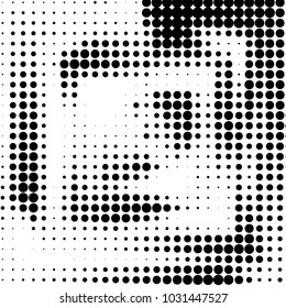 Spotted black and white grunge vector line background. Abstract halftone illustration background. Grunge grid polka dot background pattern
