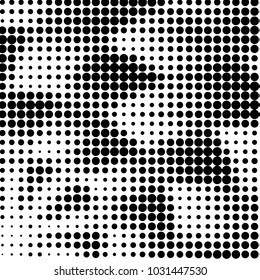 Spotted black and white grunge vector line background. Abstract halftone illustration background. Grunge grid polka dot background pattern
