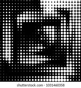 Spotted black and white grunge vector line background. Abstract halftone illustration background. Grunge grid polka dot background pattern
