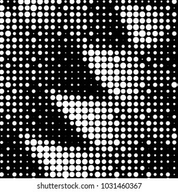Spotted black and white grunge vector line background. Abstract halftone illustration background. Grunge grid polka dot background pattern
