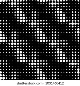 Spotted black and white grunge vector line background. Abstract halftone illustration background. Grunge grid polka dot background pattern
