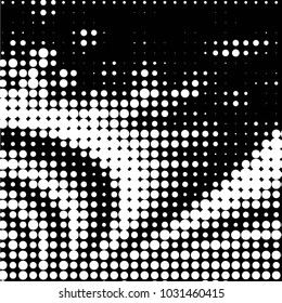 Spotted black and white grunge vector line background. Abstract halftone illustration background. Grunge grid polka dot background pattern
