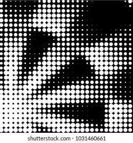 Spotted black and white grunge vector line background. Abstract halftone illustration background. Grunge grid polka dot background pattern
