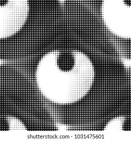 Spotted black and white grunge vector line background. Abstract halftone illustration background. Grunge grid polka dot background pattern
