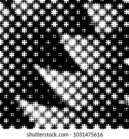 Spotted black and white grunge vector line background. Abstract halftone illustration background. Grunge grid polka dot background pattern
