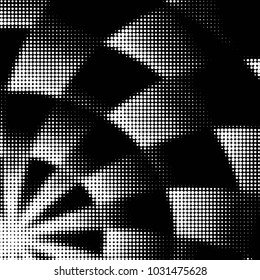 Spotted black and white grunge vector line background. Abstract halftone illustration background. Grunge grid polka dot background pattern
