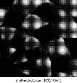Spotted black and white grunge vector line background. Abstract halftone illustration background. Grunge grid polka dot background pattern
