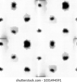 Spotted black and white grunge vector line background. Abstract halftone illustration background. Grunge grid polka dot background pattern
