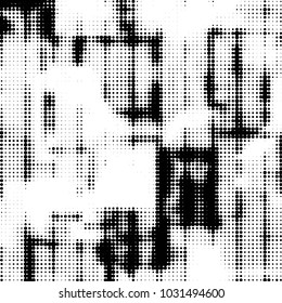 Spotted black and white grunge vector line background. Abstract halftone illustration background. Grunge grid polka dot background pattern
