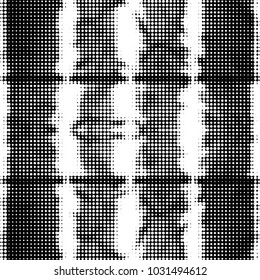 Spotted black and white grunge vector line background. Abstract halftone illustration background. Grunge grid polka dot background pattern
