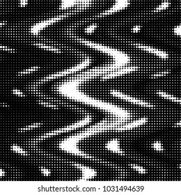 Spotted black and white grunge vector line background. Abstract halftone illustration background. Grunge grid polka dot background pattern
