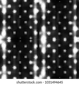 Spotted black and white grunge vector line background. Abstract halftone illustration background. Grunge grid polka dot background pattern
