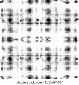 Spotted black and white grunge vector line background. Abstract halftone illustration background. Grunge grid polka dot background pattern
