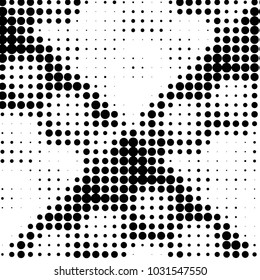 Spotted black and white grunge vector line background. Abstract halftone illustration background. Grunge grid polka dot background pattern
