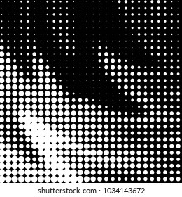 Spotted black and white grunge vector line background. Abstract halftone illustration background. Grunge grid polka dot background pattern
