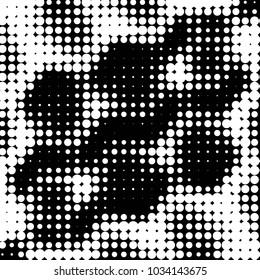 Spotted black and white grunge vector line background. Abstract halftone illustration background. Grunge grid polka dot background pattern
