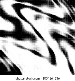 Spotted black and white grunge vector line background. Abstract halftone illustration background. Grunge grid polka dot background pattern
