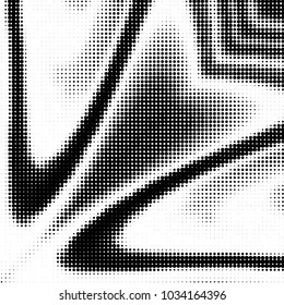 Spotted black and white grunge vector line background. Abstract halftone illustration background. Grunge grid polka dot background pattern
