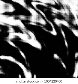 Spotted black and white grunge vector line background. Abstract halftone illustration background. Grunge grid polka dot background pattern
