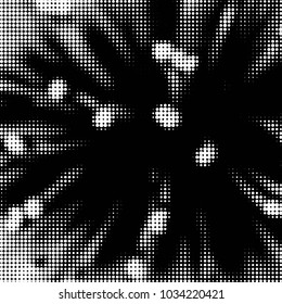 Spotted black and white grunge vector line background. Abstract halftone illustration background. Grunge grid polka dot background pattern
