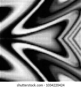 Spotted black and white grunge vector line background. Abstract halftone illustration background. Grunge grid polka dot background pattern
