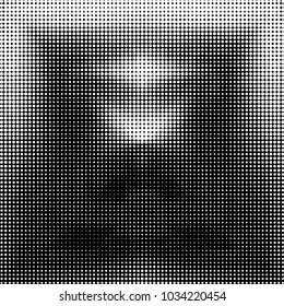 Spotted black and white grunge vector line background. Abstract halftone illustration background. Grunge grid polka dot background pattern
