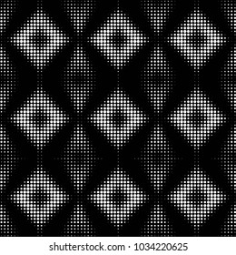 Spotted black and white grunge vector line background. Abstract halftone illustration background. Grunge grid polka dot background pattern
