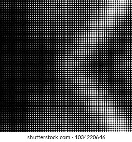 Spotted black and white grunge vector line background. Abstract halftone illustration background. Grunge grid polka dot background pattern
